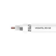 Кабель коаксиальный VEGATEL RG-58 A/U (ГОСТ, PVC, белый) бухта 500м